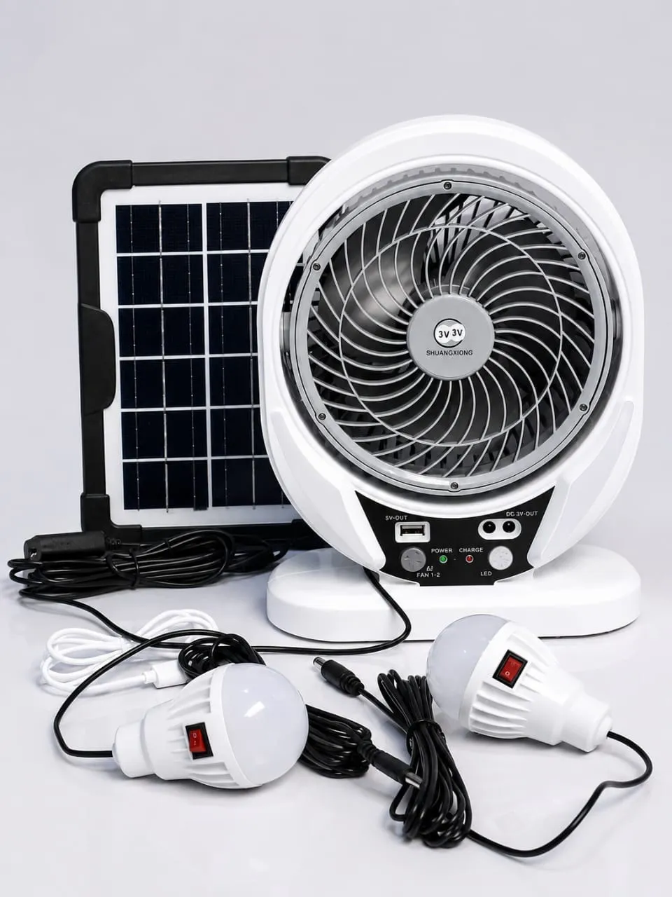 Solar rechargeable fan