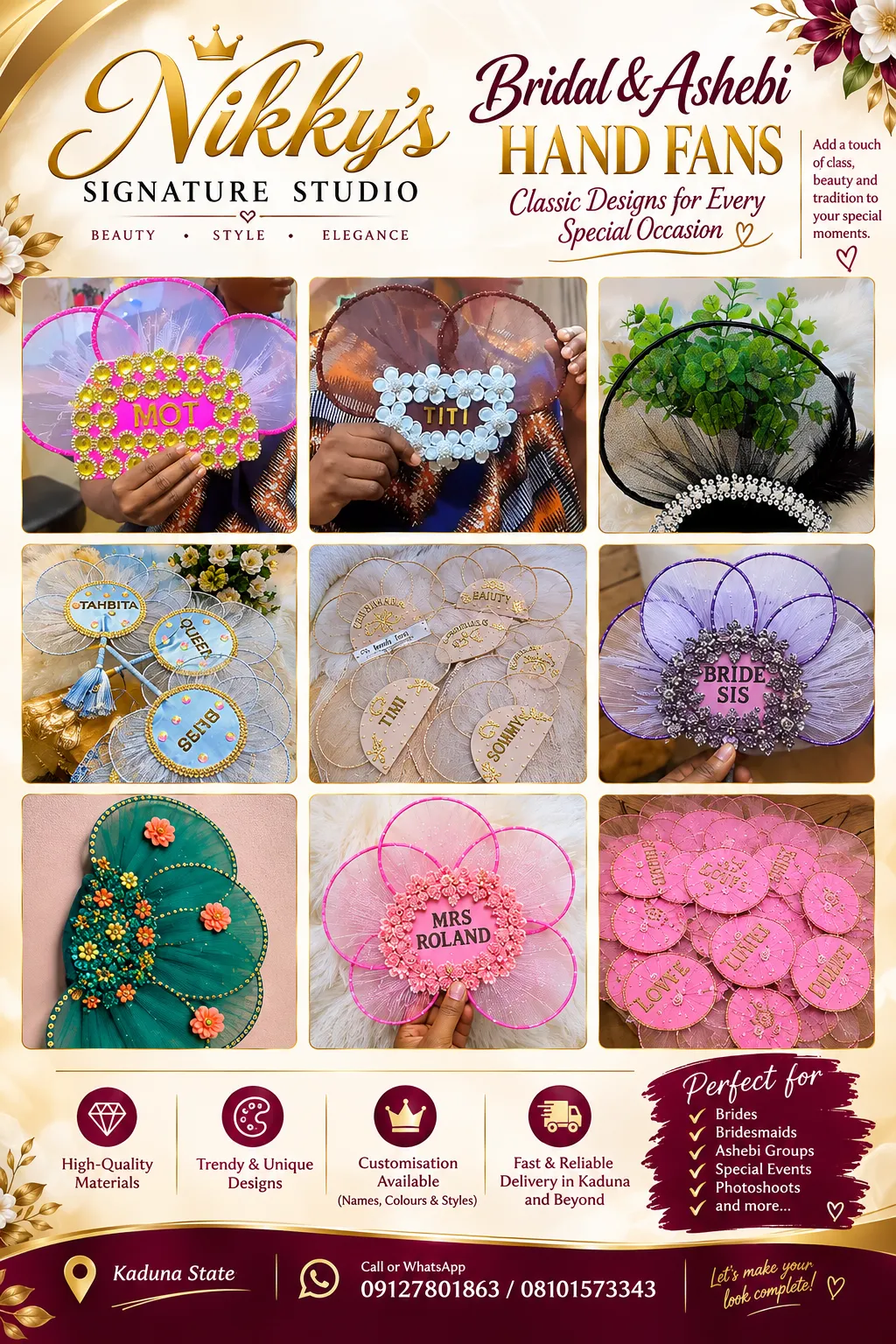 Bridal and asoebi fans , nails — photo 1 of 6